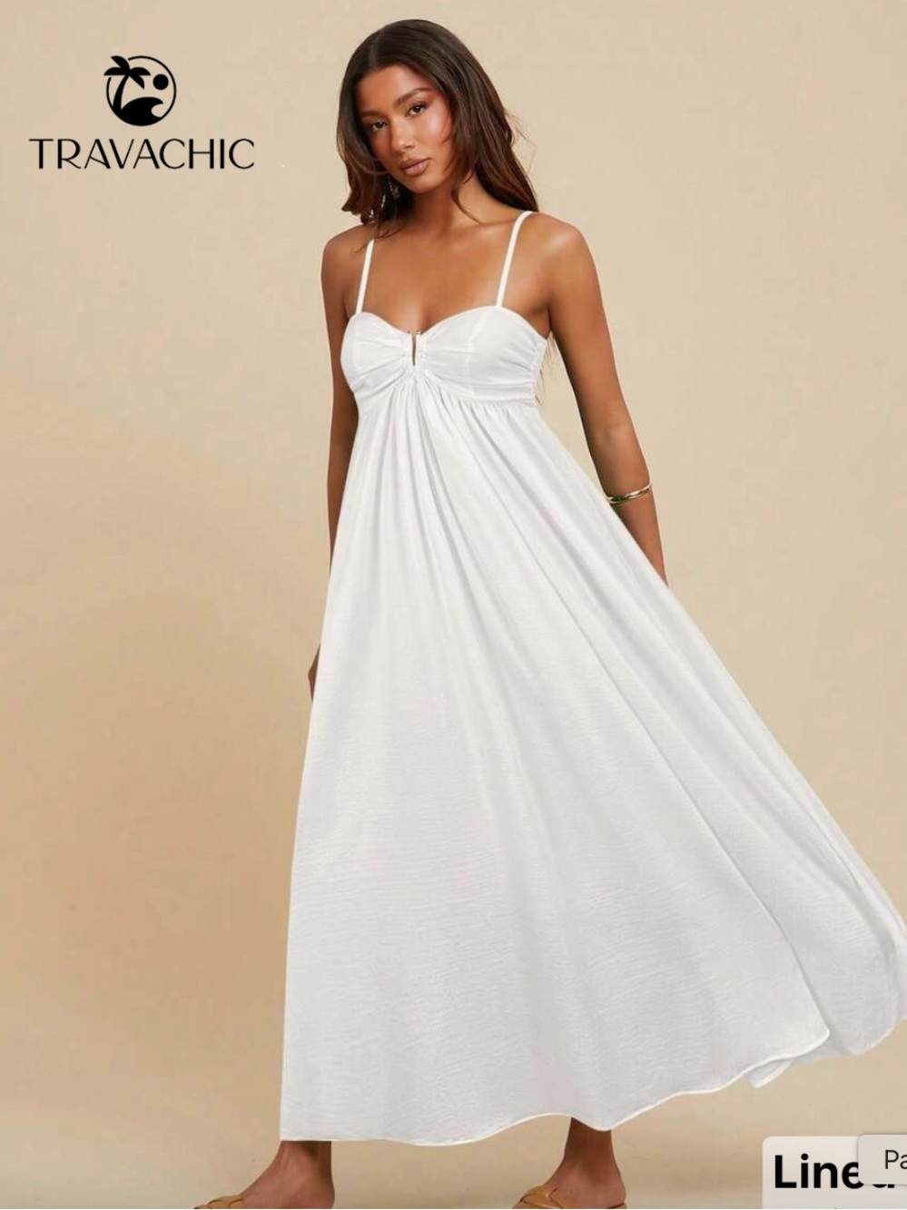 White Spaghetti-Strap Maxi Dress